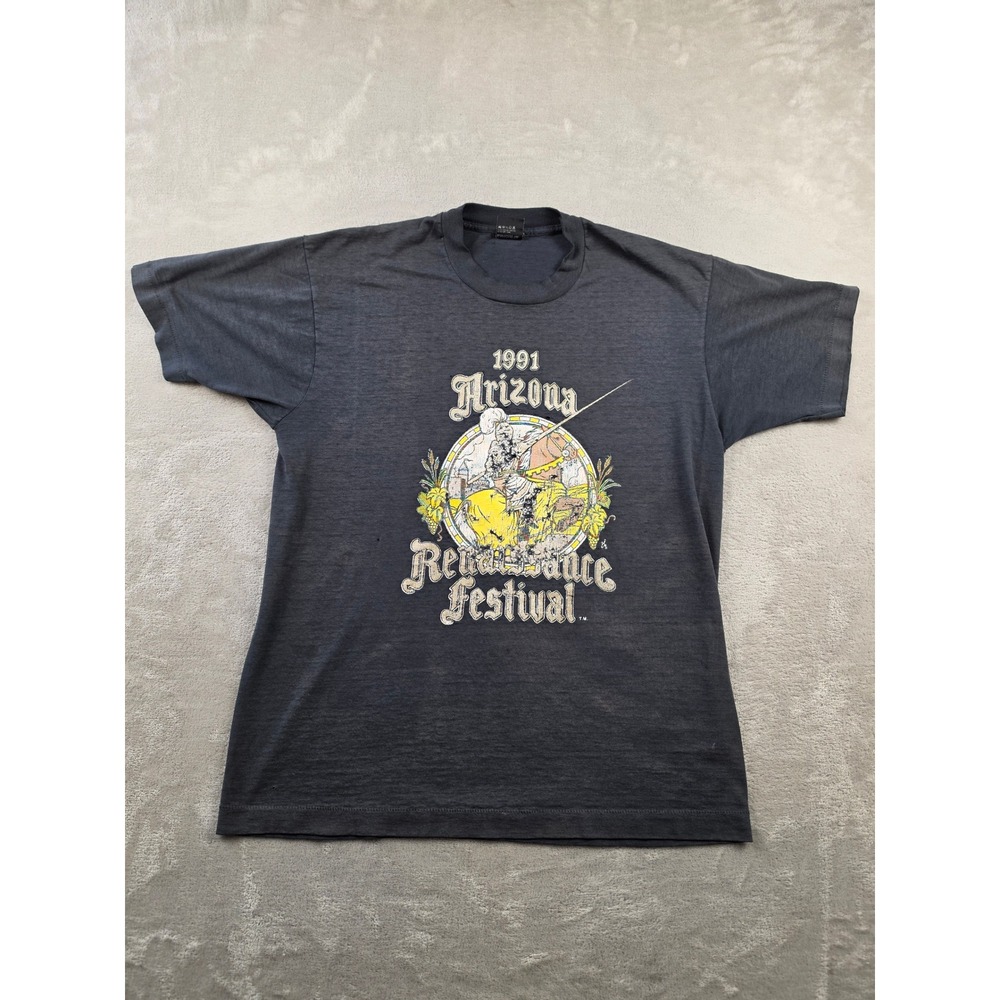 Vtg Screen Stars T-Shirt Men XL Fit L 1991 Arizona Renaissance Festival Thrashed